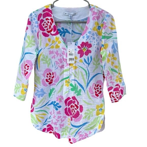 NWT Southern Tide 100% Cotton Shirt - Size XS - Flowers - Picture 7 of 12
